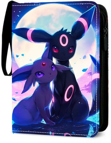 Karten Sammelalbum für Pokemon Karten – PU Leder Kartenalbum mit Reißverschluss,Tragbar & Wasserdicht für Kinder & Sammler,9 Taschen pro Seite, 900 Karten Kapazität,50 Pcs Seiten