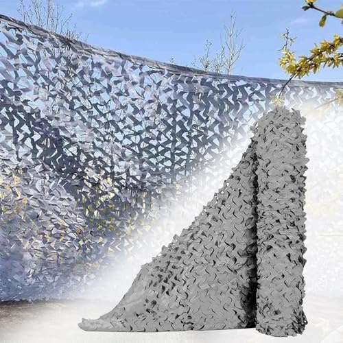 Tarnnetz Grau Militärisches Tarp 3x3m Camouflage Netz Sonnensegel Outdoor Sichtschutz Netz für Jagd Schießen Verstecken Camping