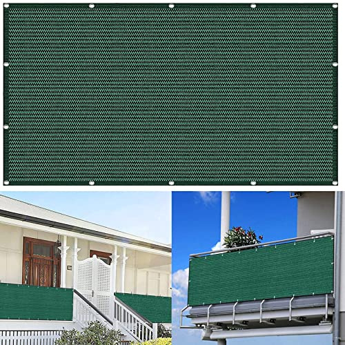Dark Green Balcony 145x250 cm - UV & Wind Protection, Durable Garden Fence Cladding with Cable Ties for Terrace and Outdoor Spaces