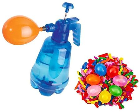 Lilinzhi Druckwasser Kampfkits Wasserballon Sprühspielzeug Mit 100 Teiligen Ballon Outdoor Spiel Für Kinder Und Eltern Easy Fill Pumpensystem