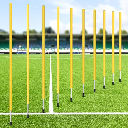 Blulu 5 Pcs Training Agility Poles 5ft Adjustable Soccer Training Poles Soccer Sticks Agility Equipment for Football Sport Football Speed (Yellow)