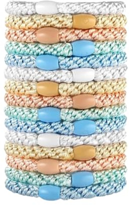Haargummis Damen, Scrunchies, Elastisch Hair Ties, Elastische Geflochtene Haargummi, Bunte Geflochtene Haarbänder, Mode Bunt, Geeignet für Dickes, Glattes und Lockiges Haar 15 Stück (A4)