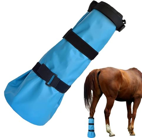 Generisch Hufbeutel Pferdepflege - Einweichschuh mit Eva Einlage | Tasche und Eimer | 48x19cm, stabil zum Einweichen Hydration Futtervorbereitung Stall Weide Hof Shows
