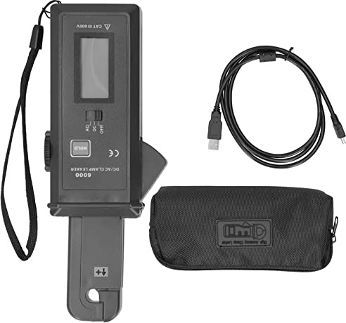 ETCR6000 Tester di corrente di dispersione AC/DC, pinza amperometrica digitale con interfaccia USB, gamma 0 mA - 60,0 A, precisione ± 2%, misurazione senza contatto per