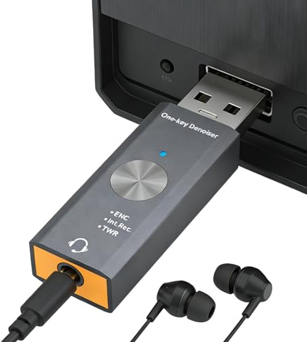 Tarjeta de Sonido para PC USB A 3.5 mm Convertidor Reducción Ruido