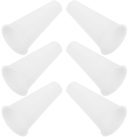 NUOBESTY 6 Pezzi Portafiori per Tombe in Plastica Bianca Base Piatta e Design Affusolato, Stabile e Bilanciato, per Cerimonie Commemorative di Famiglia