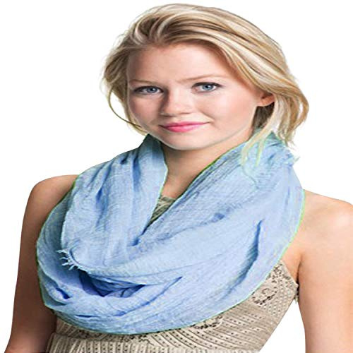 CJ Apparel Mobius Infinity Scarf Snood Cowl cirkulärt rör evighetssjal Pashmina NY, Baby blå, one size