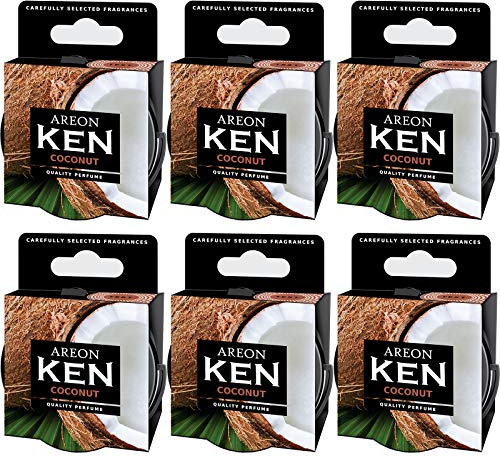 Areon Ken Lufterfrischer Dose Kokosnuss Auto Duft Autoduft Duftdose Wohnung Erfrischer 3D Set ( Coconut Pack x 6 )