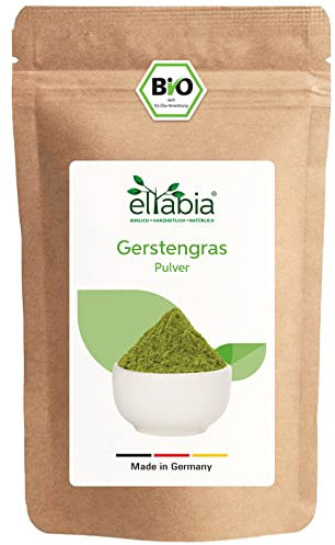 Polvo de hierba de cebada orgánica molida, 1 kg, de cultivo alemán, 100% puro, sin aditivos (DE-ÖKO-007)