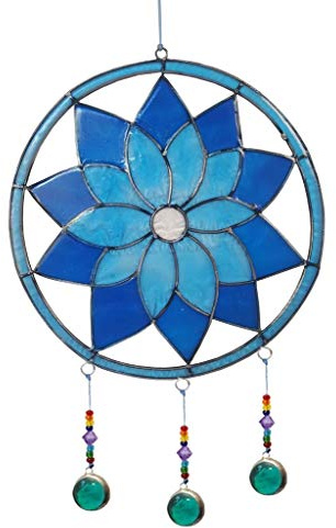 Saraswati Solfångare lotus chakra harts blå 15 x 35 cm