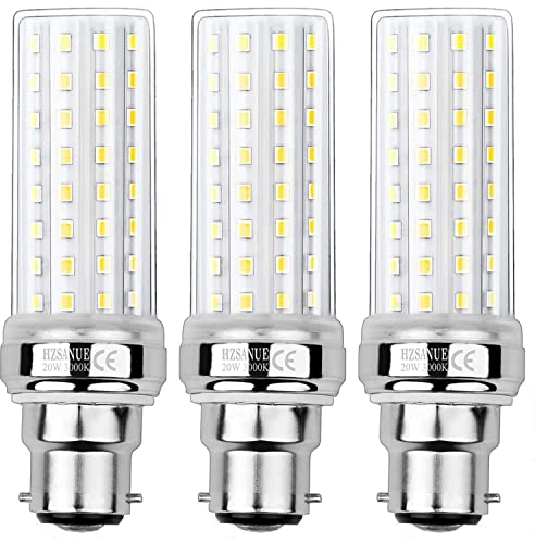 HZSANUE B22 LED Mais Lampen 20W, 3000K Warmweiß, 2200Lm,B22 Bajonett LED Leuchtmittel, 150W Glühlampen Äquivalent,Nicht Dimmbar, 3er-Pack