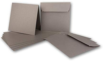 ARTOZ NORDANA 25x Quadratisches Faltkarten-Set mit Umschlägen - brown glow - 300 g/m² - 15,5 x 15,5 cm - schimmerndes Papier zum Basteln & Drucken