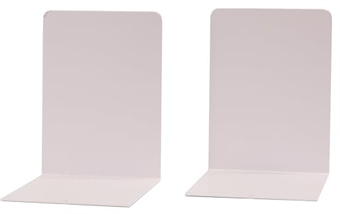 Simon Rack Sujetalibros, Sujeta Libros Estanteria Metálicos, 160x120x120, 2 Unidades, Soporte Libros, Blanco