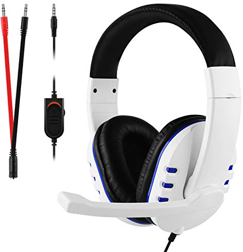 Geekria PS5 Stereo-Gaming-Headset, Over-Ear-Kopfhörer mit 3,5-mm-Audio-Buchse, kompatibel mit PS5, PS4, Xbox One, Nintendo Switch, PC, Smartphones, Tablet, Laptop (weiß)