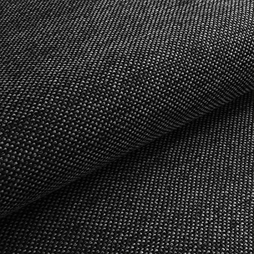 HEKO PANELS Stoff Meterware Polsterstoff - Polyester Möbelstoff für Sofa Sessel und Stuhl - Grau Schwarz als Meterware erhältlich – 1 Stück = 1 m x 1,45 m