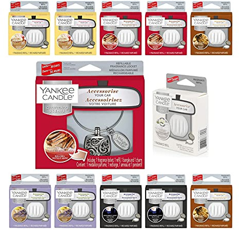 Charming Scents Car Air Fresheners 12 Month Supply Bundle: Kit Includes Locket & 12 Assorted Refill Scents.