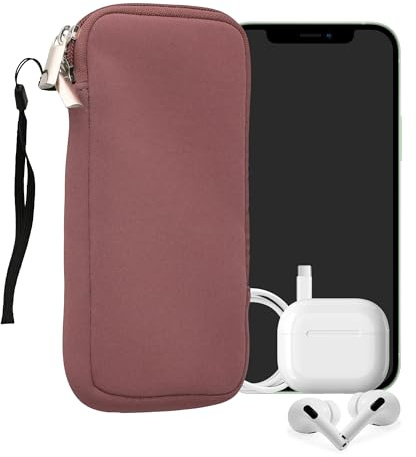kwmobile Handytasche für Smartphones XL - 6,7/6,8 - Neopren Handy Hülle Dark Rose - Handy Tasche 17,2 x 8,4 cm Innenmaße