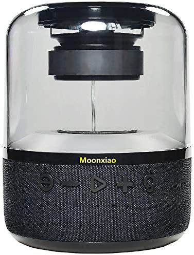 Enceinte HiFi sans fil Bluetooth 20 W en verre cristal avec veilleuse d'ambiance colorée, basse, caisson de basses, champ sonore surround 360°, super volume