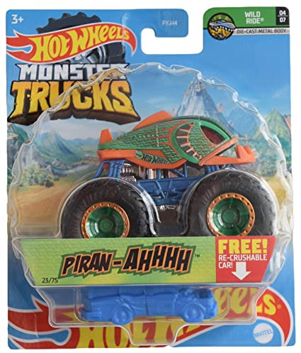 Hot Wheels Monster Trucks Piran Ahhhh - Camiones reaplastables