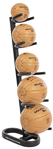 Sport-Tec Medizinball-Set aus Leder 6-TLG., 1-5 kg inkl. Ständer