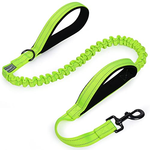 VIVAGLORY Bungee Dog Lead Anti Pull Dog Lead, 1.2m x 2.5cm, Bright Yellow