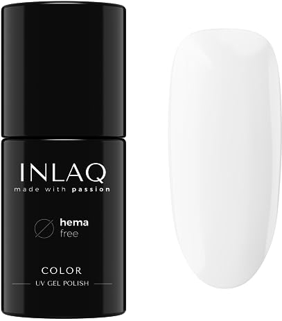 INLAQ® UV Nagellack Weiß - 6 ml Hema Free - Langlebiger UV Lack - Nail Polish - Pastelove Kollektion - Gelnägel - Shellac Gel - Gellack ohne Hema | 1025- Strong White