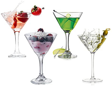 Orchid Royal Leerdam - Juego de 4 copas de martini de cristal transparente de 25 cl – Elegantes, resistentes y lavables en lavavajillas