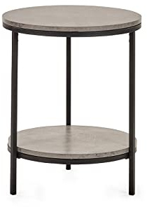 Julian Bowen Staten Lampentisch mit Ablage, rund, Beton