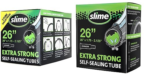 Slime Bike Inner Tubes with Puncture Sealant, Self Sealing, 26 x 1.75-2.125, Value Pack