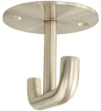 Gedotec Garderobenhaken Silber | 1 Stück | Deckenhaken 60 x 60 mm | LIMA | Design Kleiderhaken starr | Edelstahl matt gebürstet | 2-fach Unterbauhaken modern | Doppelhaken inkl. Befestigungsmaterial