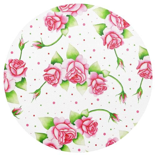 Rosa Rosa Tovaglietta Rotonda Tovaglietta Lavabile Resistenti al Calore per Tavolo da Pranzo