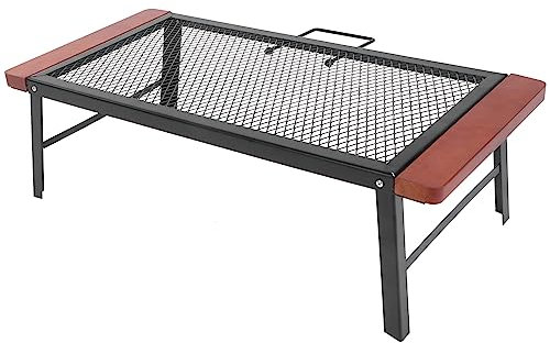 JEOZBM Klappbarer Grilltisch, Campingtisch mit Mesh-Desktop, Leichter Temperaturbeständiger Metalltisch mit Griff für Picknick-Grill Am Strand