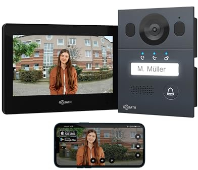 GOLIATH® Videocitofono 2 Fili [SCHERMO DA 7 POLLICI] - Video citofono con telecamere esterne - Kit Videocitofono con Apriporta - Videocitofoni monofamiliare - Antivandalo e impermeabile - Da incasso