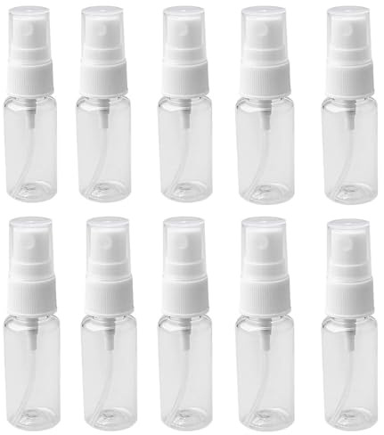 10pcs Travel Spray Bottle Set - 20ML Transparent Fine Mist Sprayer Bottles With Flip Caps - Plastic Empty Refillable Atomiser for Holiday Travel