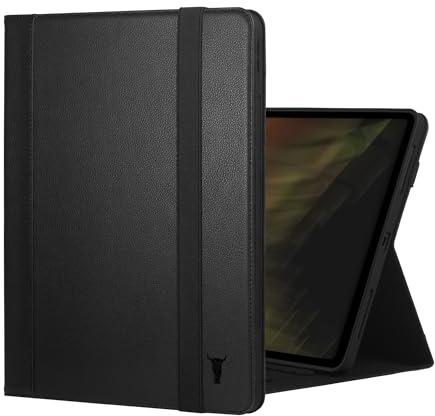 TORRO Lederhülle kompatibel mit iPad Pro 13 M5 / M4 - Echtleder iPad Pro 13 2025/2024 Hülle mit Standfunktion und Apple Pencil-Konnektivität (Schwarz)