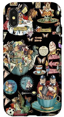 Alice im Wunderland Collage Hülle für iPhone X/XS