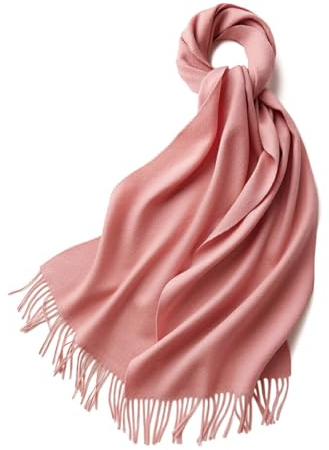 tuwiwol Weicher Kaschmir Wollschal, warm, gemütlich, vielseitig, einfach zu kombinieren, langlebig, langlebig, Stoff, Winter Feinstrickschals, Rosa