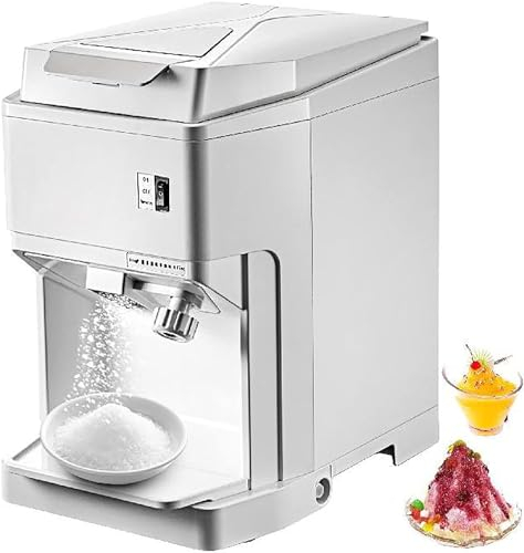 Electric Shaved Ice Crusher - 265 LBS Per Hour, 460W Adjustable Fineness Shave Rough And Fine Ice - Full Open Design For Easy Cleaning - Perfect Snow Cone Maker For Home Kitchen Cafe Restaurant