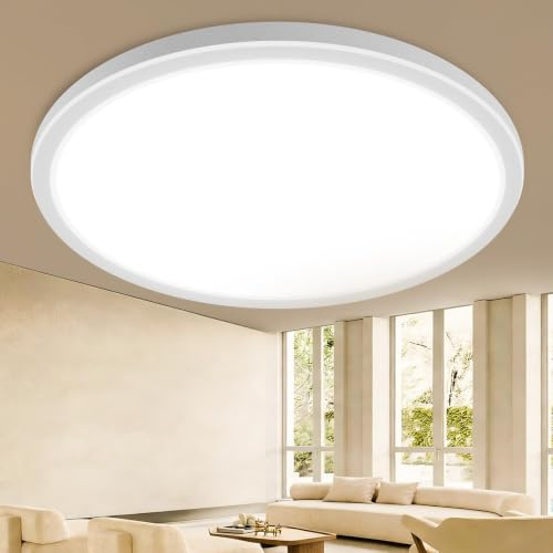 slochi Deckenlampe LED 39CM 36W 4200LM, 3 Farben Deckenleuchte 3000K/4000K/6500K, Rund Flach Badezimmerlampe Wasserfest, Lampe Decke für Bad Küche Wohnzimmer Schlafzimmer