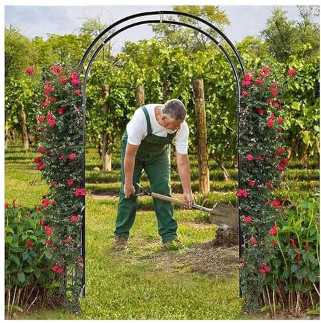 Gartenbogen Rosenbogen, Gartenbogen Aus Metall Stabil, Hochzeitsbogen, Bogenhintergrundständer Für Kletterpflanzen, Wetterfest (Color : H:220CM(7.2FT), Size : 120cm(3.9FT))