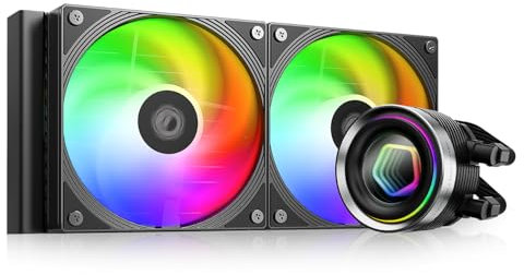 ID-COOLING FX240 INF 240mm Liquid CPU Cooler, AIO Cooler with ARGB Infinity Mirror Effect, 2x120mm Daisy-chained Fans Low-noise Operating 27.2dB(A) Max., Intel LGA1851/1700/1200/115X & AMD AM5/AM4