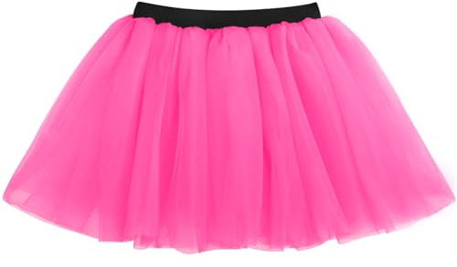 Tutus for Girls 3 Layered Tulle Tutu Dress for Girls, Running Birthday Dance Cosplay Party Supplies 3-8 Years Hot Pink
