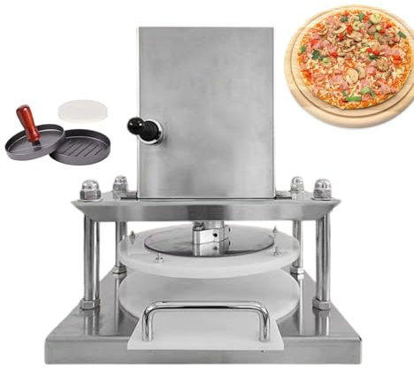 QUSYZD Macchina per stendere la Pasta elettrica per pizze 2000w, Macchina per formare la Pizza in Acciaio Inox con Piastra per Impasto 22cm/25cm, Utensili Commerciali per preparare Pizza e pa,25cm