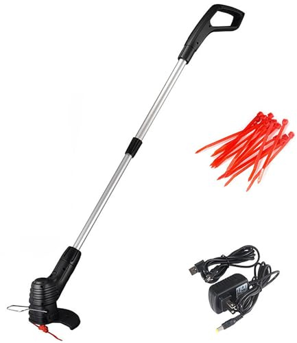 Tondeuse à Gazon électrique portative au Lithium, Petite Tondeuse à Gazon Rechargeable 3 en 1 sans Fil, Noire