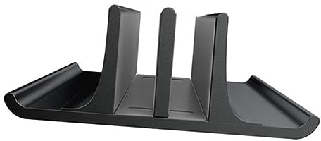 HOMSFOU Aluminum Alloy Laptop Vertical Support Stand Space Saving Cooling Rack for Laptops and Tablets Resistant Durable Holder with Dual Openings Easy Installation for Heat Dissipation