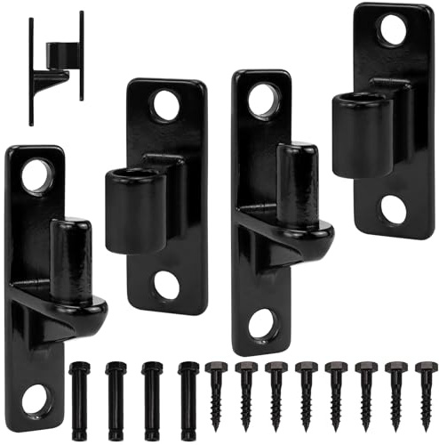 2 Pack Heavy Duty Gate Hinges, with Screws and with 5/8 Hinge Pin | Black Stainless Steel Shed Door Hinges, Wall Mount, for Farm Gates Wooden Fences Barns Outdoor Gates