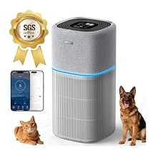 Amicura P3 Purificador de Aire Inteligente para Grandes Espacios hasta 250 m² – Air Purifier con Filtro HEPA H13 y Carbón Activo, CADR 520 m³/h, Monitor de Calidad del Aire, Control por App