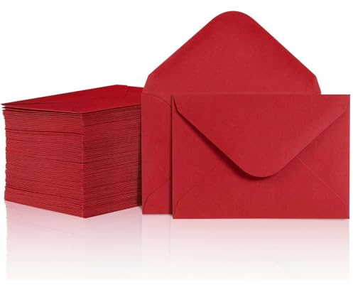 EAVUYIS 50 Stück Briefumschläge Kraftpapier, Umschläge Faltkarten, Weihnachtsgrußkarte Umschläge, Kuvert Set für Grußkarten, Einladung, Geburtstagskarten, Dankeskarten, Weihnachts