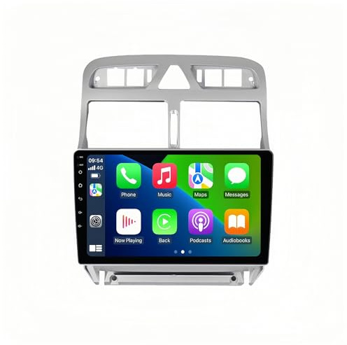 système de Navigation Automobile Autoradio Android 14 Compatible CarPlay pour Peugeot 307 (2004-2013)(2+32,Screen)