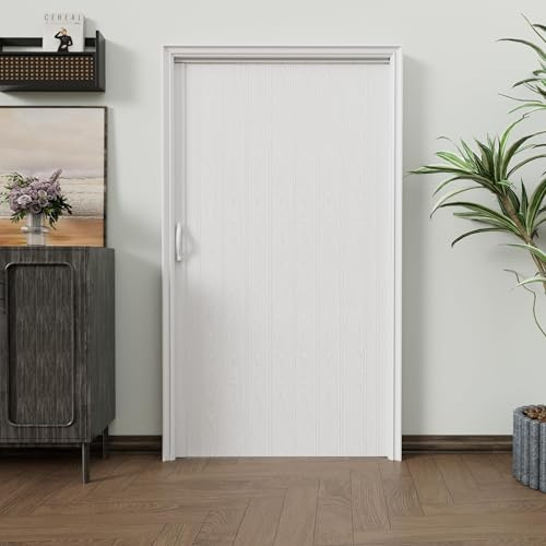 36 x 80 Accordion Doors Interior-Suitable for Door Opening Width: 24-36, With Strong Magnet for Tight Closely, Trimmable Height & Width, PVC Accordion Folding Door for Closet Bathroom Room Divider